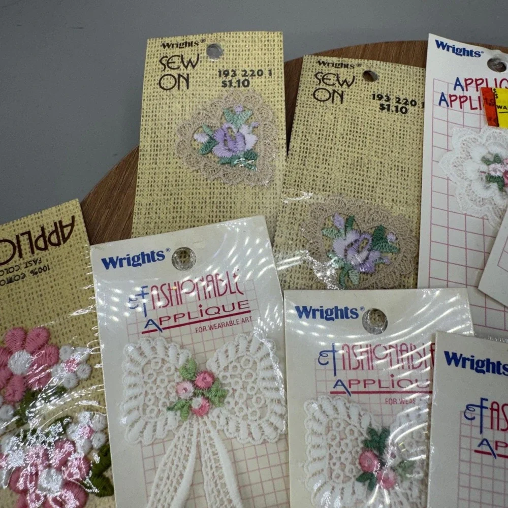 Wrights Costumakers Vintage Floral Lace Sew On Applique Lot OS‎ Multicolor Mixed